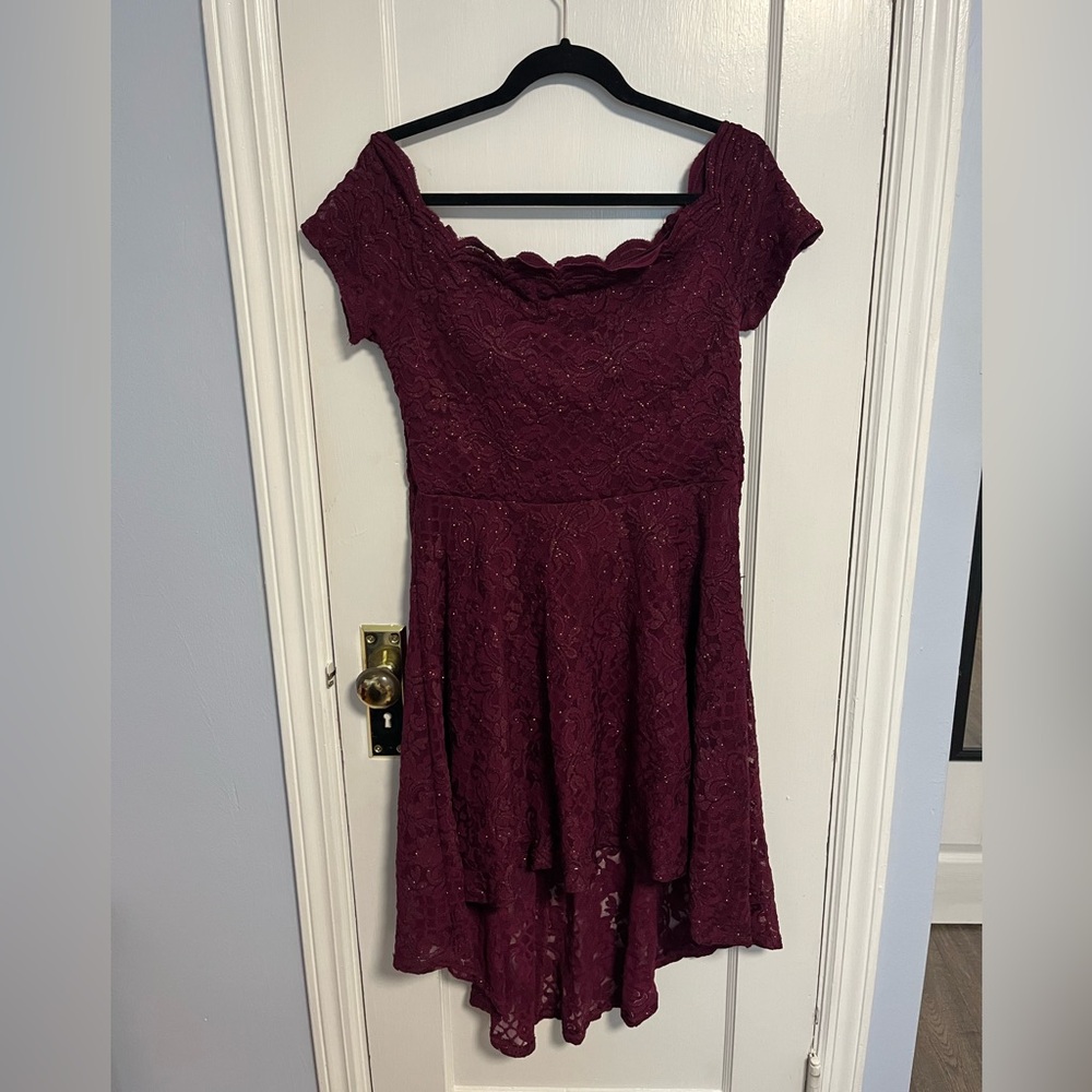 City Studio Red Fit and Flare Mini Dress Sweetheart Neckline Prom